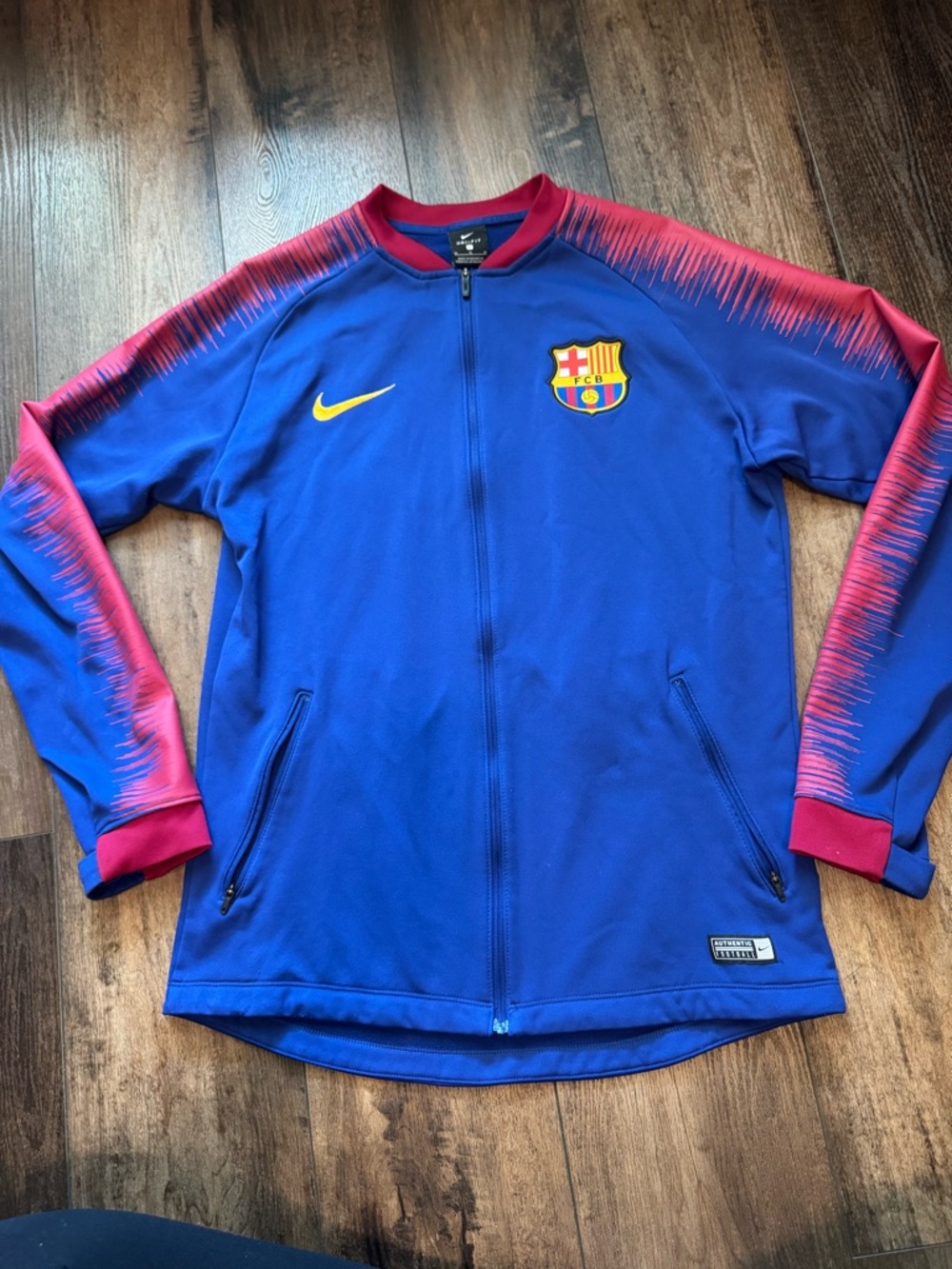 Barcelona 2018/19 Blue Anthem soccer futbol Jacket Size Medium